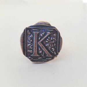 Sterling Letter K Ring
